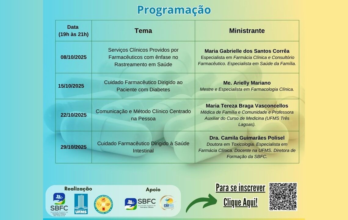 SBFC-MS: Curso de Aperfeiçoamento em Farmácia Clínica – Edição 2025