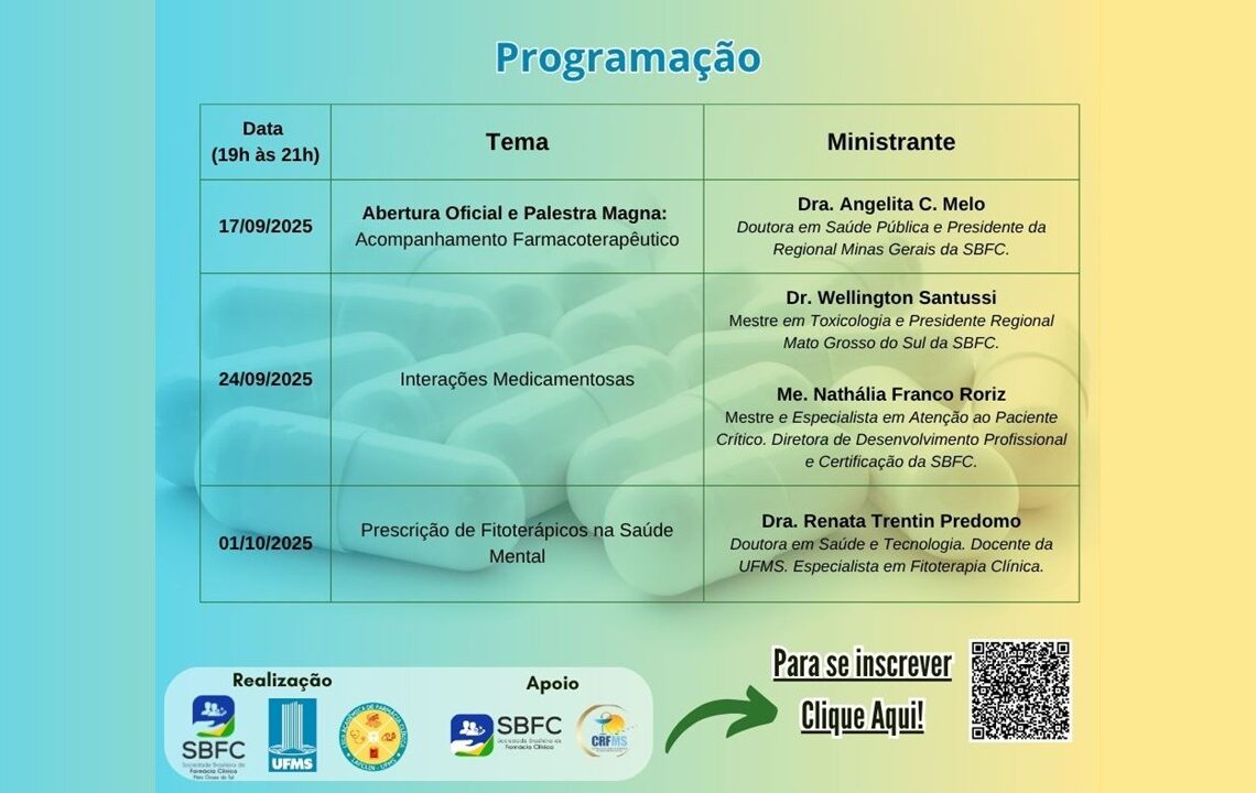 SBFC-MS: Curso de Aperfeiçoamento em Farmácia Clínica – Edição 2025