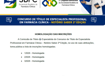 [Notório Saber 2º Edição] HOMOLOGAÇÃO DAS INSCRIÇÕES